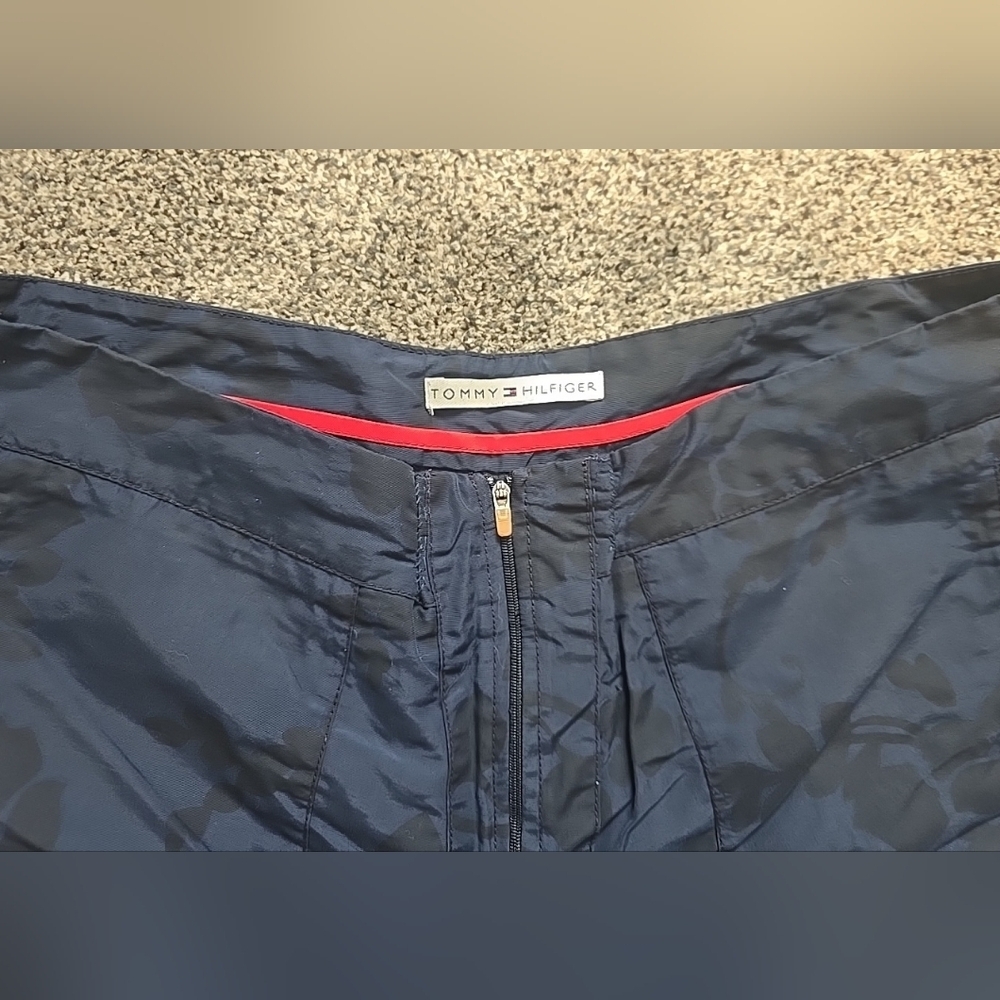 VTG Tommy Hilfiger Board Athletic Womens Shorts Navy W Black Floral Womens 14 - Picture 2 of 16